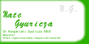 mate gyuricza business card