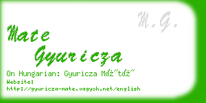 mate gyuricza business card